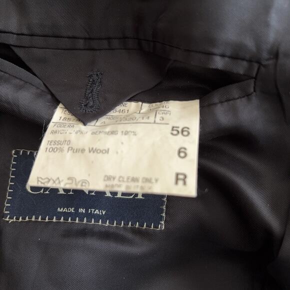Canali Wool Blazer Men's Size 46R (US) 56R (Italy) Black Sport Coat Jacket - Picture 6 of 7